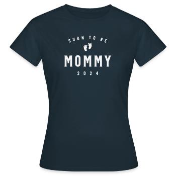 Soon to Be Mommy 2024 Promoted to Mommy Est 2024 - Women's T-Shirt - navy - Front - AI Model Female 172 dark (172cm)