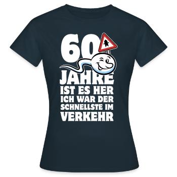 60 Jahre ist es her - der Schnellste im Verkehr - Frauen T-Shirt - Navy - Vorne - AI Model Female 172 dark (172cm)