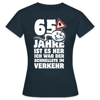 65 Jahre ist es her - der Schnellste im Verkehr - Frauen T-Shirt - Navy - Vorne - AI Model Female 172 dark (172cm)
