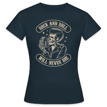 Rock n Roll - Rockabilly - T-shirt Femme - marine - Devant - AI Model Female 172 dark (172cm)