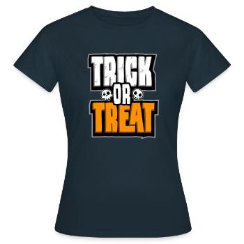 trick or treat - Women's T-Shirt - navy - Front - AI Model Female 172 dark (172cm)