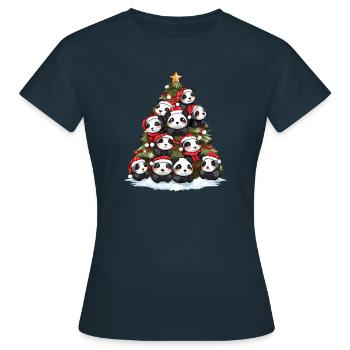 Panda de Noël sapin sapin - T-shirt Femme - marine - Devant - AI Model Female 172 dark (172cm)