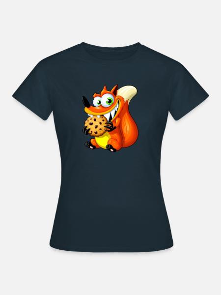 Süßer Rotfuchs mit Cookie - Frauen T-Shirt - Navy
