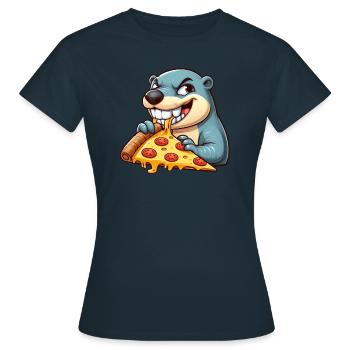 Süße Hyäne Schaukeln Spielplatz Cartoon - Frauen T-Shirt - Navy - Vorne - AI Model Female 172 dark (172cm)