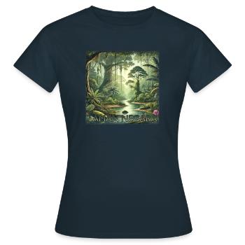 Taman Negara Forêt tropicale Malaisie Rivière tropicale - T-shirt Femme - marine - Devant - AI Model Female 172 dark (172cm)