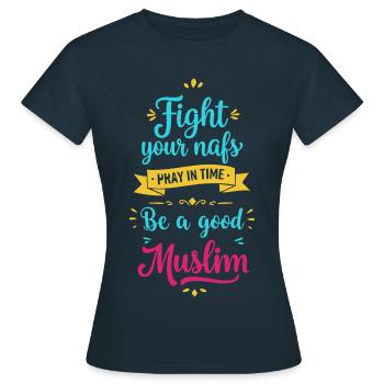 Soyez bon - T-shirt Femme - marine - Devant - AI Model Female 172 dark (172cm)
