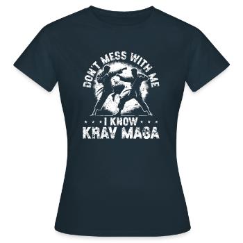 Arts Martiaux Self-Défense Krav Maga - T-shirt Femme - marine - Devant - AI Model Female 172 dark (172cm)