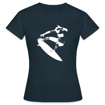 Surf surf surf - T-shirt Femme - marine - Devant - AI Model Female 172 dark (172cm)