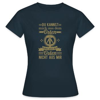 Ostdeutsch Ostalgie Stolzer Ostdeutscher DDR - Frauen T-Shirt - Navy - Vorne - AI Model Female 172 dark (172cm)