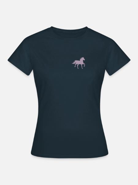 Reiten Reiterin Pferd Pocket Design - Frauen T-Shirt - Navy