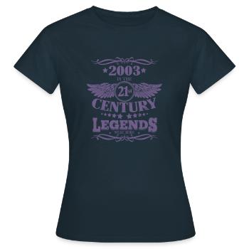 Vintage 2003 Legends ont été construits au 21ème siècle - T-shirt Femme - marine - Devant - AI Model Female 172 dark (172cm)