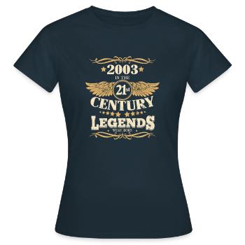 Vintage 2003 Legends ont été construits au 21ème siècle - T-shirt Femme - marine - Devant - AI Model Female 172 dark (172cm)