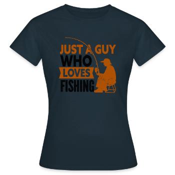 Angler Angelhaken Angelrute Sportfischer - Frauen T-Shirt - Navy - Vorne - AI Model Female 172 dark (172cm)
