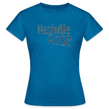 Nashville rose - Frauen T-Shirt - Antikblaues Saphir meliert - Vorne - AI Model Female 172 dark (172cm)