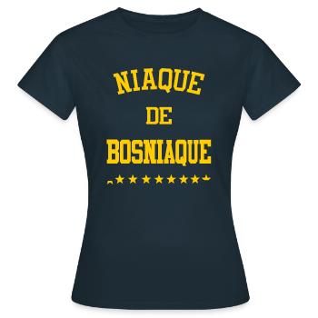 Fierté bosniaque association Bosnie cadeau Bosnie - T-shirt Femme - marine - Devant - AI Model Female 172 dark (172cm)