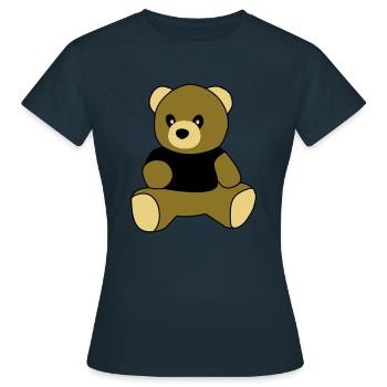 sitting teddy - Women's T-Shirt - navy - Front - AI Model Female 172 dark (172cm)