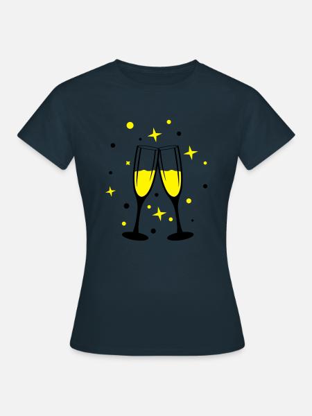 sekt anstossen - Frauen T-Shirt - Navy
