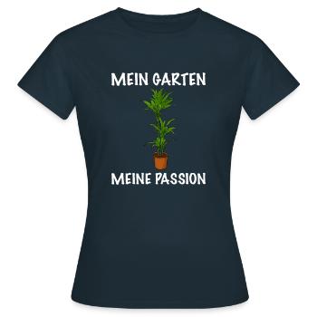 Mein Garten meine Passion Gärtner - Frauen T-Shirt - Navy - Vorne - AI Model Female 172 dark (172cm)