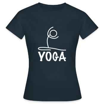 Exercice de yoga - T-shirt Femme - marine - Devant - AI Model Female 172 dark (172cm)