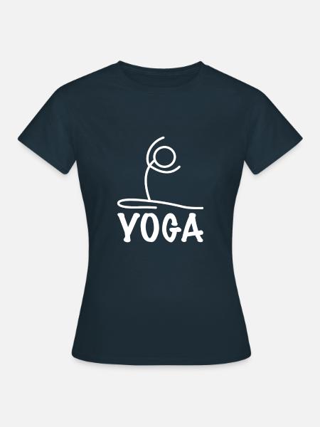 Yoga Figur Übung - Frauen T-Shirt - Navy