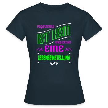 geburtstag veganismus fleischlos tierrechte - Frauen T-Shirt - Navy - Vorne - AI Model Female 172 dark (172cm)