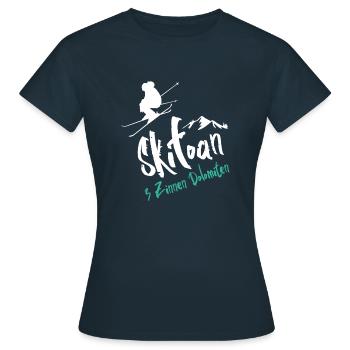 Ski 3 Dolomites de Zinnen - T-shirt Femme - marine - Devant - AI Model Female 172 dark (172cm)