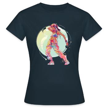 Hip-Hop Girl Techno Club Dance Girl - Frauen T-Shirt - Navy - Vorne - AI Model Female 172 dark (172cm)