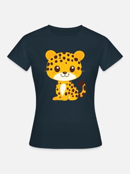 kleiner Leopard - Frauen T-Shirt - Navy
