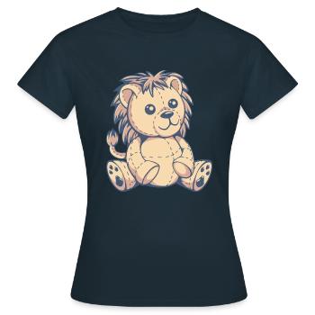 süßer Löwe Stofftier - Frauen T-Shirt - Navy - Vorne - AI Model Female 172 dark (172cm)