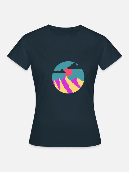 Bergillustration - Frauen T-Shirt - Navy