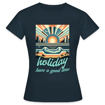 vacances, vacances, vacances - T-shirt Femme - marine - Devant - AI Model Female 172 dark (172cm)