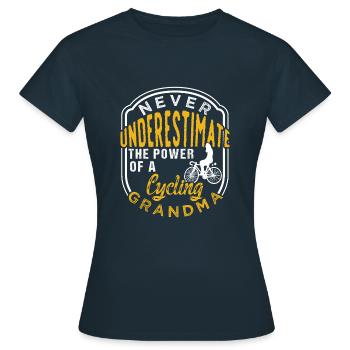 Cool Cycling Grandma - Women's T-Shirt - navy - Front - AI Model Female 172 dark (172cm)