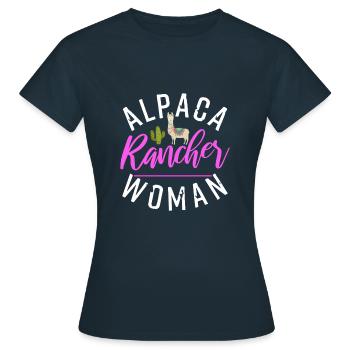 Alpaca Rancher Woman | Llama Lover Fan - Women's T-Shirt - navy - Front - AI Model Female 172 dark (172cm)