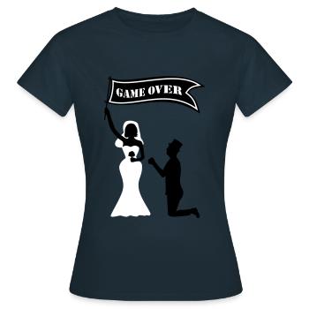 Jeu JGA drapeau mariée marié Jafta Edison - T-shirt Femme - marine - Devant - AI Model Female 172 dark (172cm)
