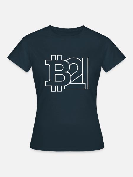 Bitcoin Silhouette Taschenformat - Frauen T-Shirt - Navy
