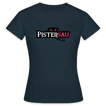 pistensau - Frauen T-Shirt - Navy - Vorne - AI Model Female 172 dark (172cm)