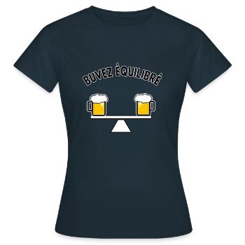 Buvez équilibré - T-shirt Femme - marine - Devant - AI Model Female 172 dark (172cm)