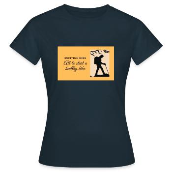 Hiking and its benefits - Women's T-Shirt - navy - Front - AI Model Female 172 dark (172cm)