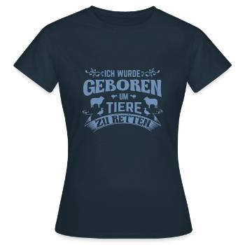 Tiere Rettung Tierrettung - Frauen T-Shirt - Navy - Vorne - AI Model Female 172 dark (172cm)