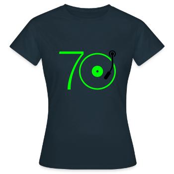 Musik der 70er - Frauen T-Shirt - Navy - Vorne - AI Model Female 172 dark (172cm)