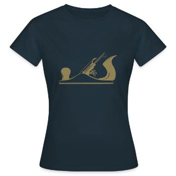 Schreiner Werkzeug Hobel Design - Frauen T-Shirt - Navy - Vorne - AI Model Female 172 dark (172cm)