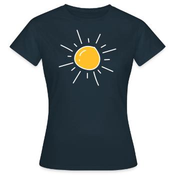 Sonne zweifarbig - Frauen T-Shirt - Navy - Vorne - AI Model Female 172 dark (172cm)