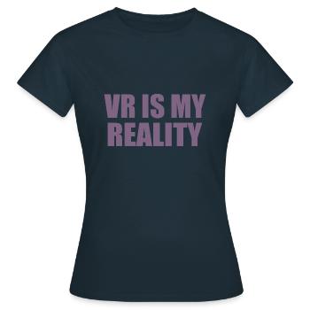 La réalité virtuelle est ma réalité - T-shirt Femme - marine - Devant - AI Model Female 172 dark (172cm)