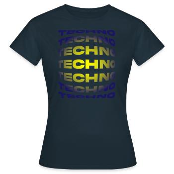 Techno ist das Leben | Wir lieben Techno-Musik - Frauen T-Shirt - Navy - Vorne - AI Model Female 172 dark (172cm)