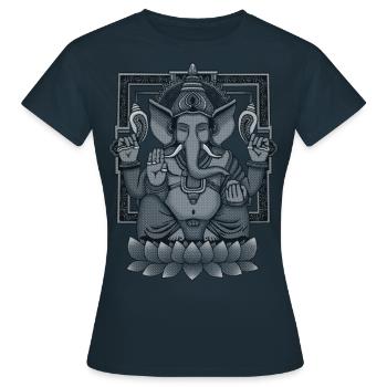 Ganesha Distressed - Women's T-Shirt - navy - Front - AI Model Female 172 dark (172cm)