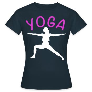 Exercice de yoga pour une séance d’entraînement - T-shirt Femme - marine - Devant - AI Model Female 172 dark (172cm)