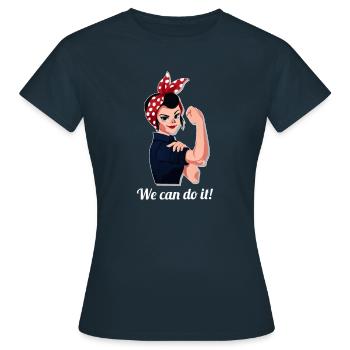Wir schaffen das! - Frauen T-Shirt - Navy - Vorne - AI Model Female 172 dark (172cm)