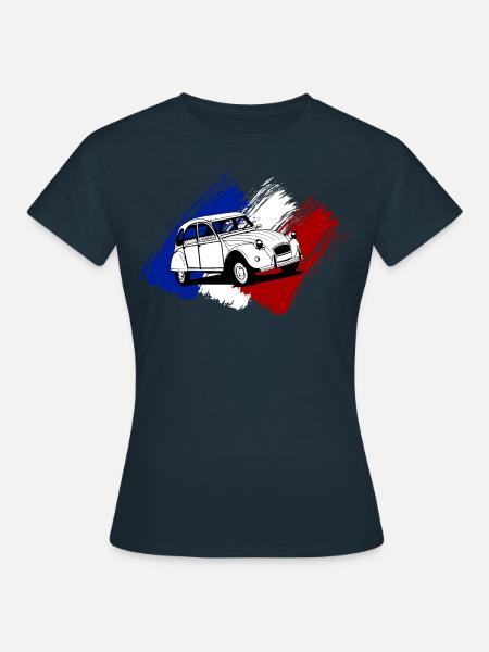Citroën 2CV Drapeau France Dedeuche - T-shirt Femme - marine