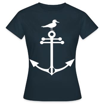 Cadeau Anchor Seagull - T-shirt Femme - marine - Devant - AI Model Female 172 dark (172cm)