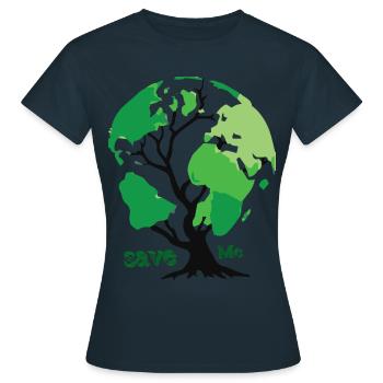 save the planet - Frauen T-Shirt - Navy - Vorne - AI Model Female 172 dark (172cm)